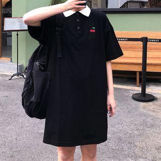 Cheery Short-sleeve Polo Dress