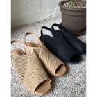 Open-toe Woven Slingback Sandals