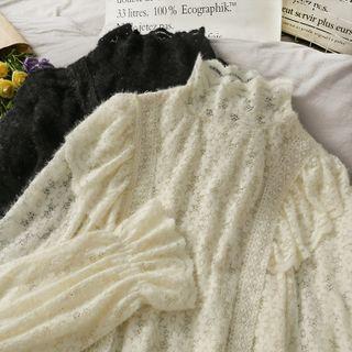 Lace Ruffle Woolen Blouse