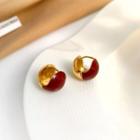 Glaze Alloy Earring 1 Pair - Earrings - Wine Red - One Size