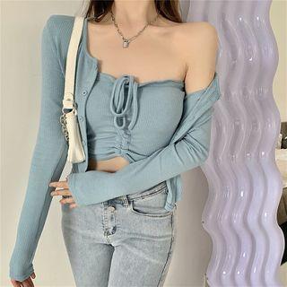 Drawstring Tube Top / Cardigan
