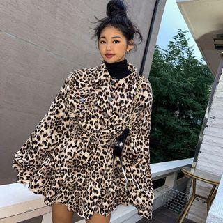 Cropped Leopard Blouson Jacket