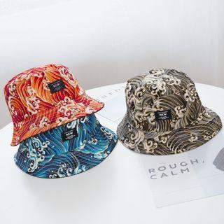 Reversible Wavy Print Bucket Hat