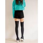 Plus Size Zip-front Turnup-hem Shorts