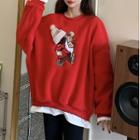 Santa Claus Embroidered Sweatshirt