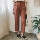 Flat-front Colored Cropped-length Pants