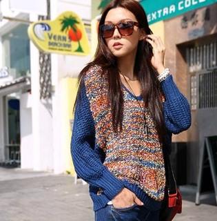 Multi-colored Sweater Blue - One Size