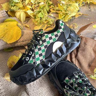 Argyle Panel Platform Sneakers