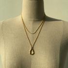 Short Necklace & Pendant Necklace Layering Set Gold - One Size