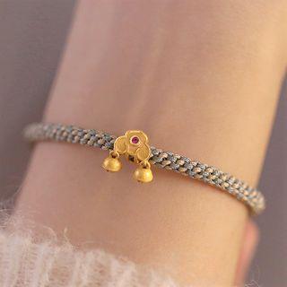 Lock Sterling Silver Woven String Bracelet