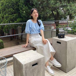 Puff-sleeve Blouson Blouse
