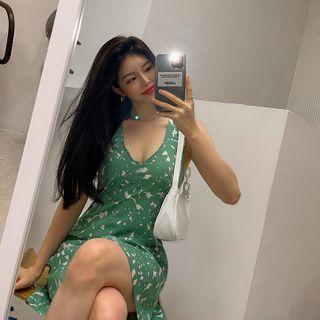 Sleeveless Paint-splatter Minidress