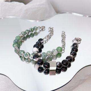 Cube & Bead Stainless Steel Bracelet