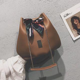 Bow-accent Bucket Shoulder Bag