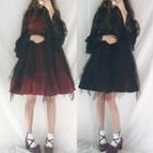 Sleeveless Mini A-line Lolita Dress / Midi Dress / Lace Shirt / Cape