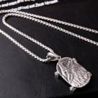 Stainless Steel Skateboard Pendant Necklace Silver - One Size
