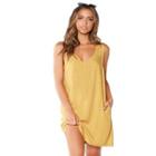 V-neck Open-back Sleeveless Mini A-line Dress