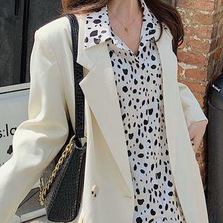 Double Breasted Blazer / Dotted Shirt / Set