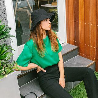 Short-sleeve Satin Top