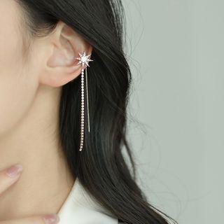 Rhinestone Star Ear Cuff Rose Gold (1pc) - One Size