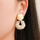 Alloy Pentagon Faux Pearl Dangle Earring 1 Pair - 1914 - 01 - Gold -