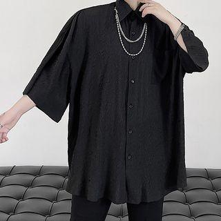 Chain Detail Short Sleeve Oversized Shirt