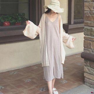 Strappy V-neck Chiffon Midi Dress
