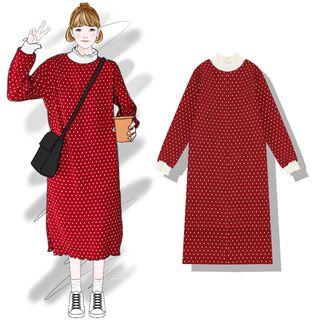 Dotted Midi Pullover Dress
