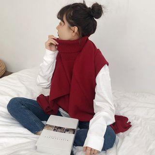 Turtleneck Cropped Sweater/ Sweater Vest