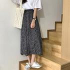 Floral Chiffon Maxi Skirt Black - One Size