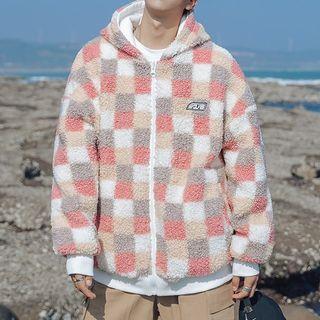 Plaid Fleece Zip Hoodie