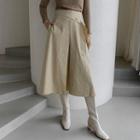 Belted Wrap Long Flare Skirt