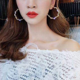 Rhinestone Open Hoop Earring As Shown In Figure - One Size