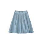 A-line Knit Skirt Blue - One Size