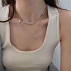 Lettering Layered Alloy Necklace