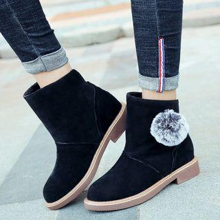 Pompom Short Boots
