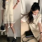 Stitch Cable-knit Vest Dress Ivory - One Size