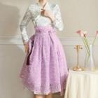 Floral Midi Modern Hanbok Wrap Skirt