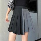 Two-tone Pleated A-line Skirt