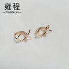 925 Sterling Silver Faux Pearl Fish Earring 1 Pair - Hoop Earring - Bow - One Size