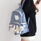 Two-tone Pvc Panel Multi-section Backpack