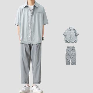 Elbow-sleeve Shirt / Straight Leg Pants / Shorts