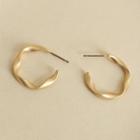 Twisted Alloy Open Hoop Earring 1 Pair - Matte Gold - One Size