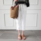 Band-waist Linen Tapered Pants