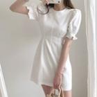 Short-sleeve Slim Fit Plain Dress