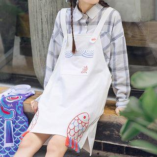 Tasseled Denim Pinafore