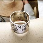 Alloy Lettering Ring Ring - One Size
