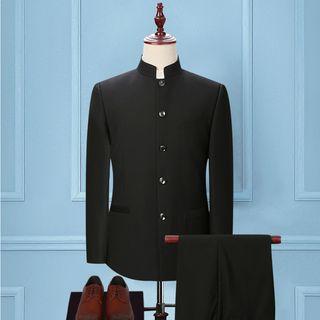 Set: Single-breast Chinese Traditional Top + Dress Pants