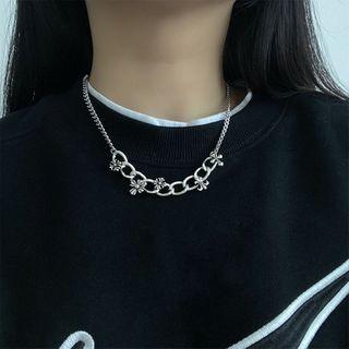 Chunky Chain & Cross Pendant Necklace Cross - One Size