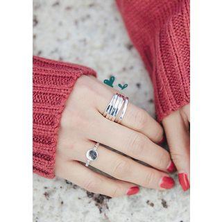 Tiered Wide Silver Ring
